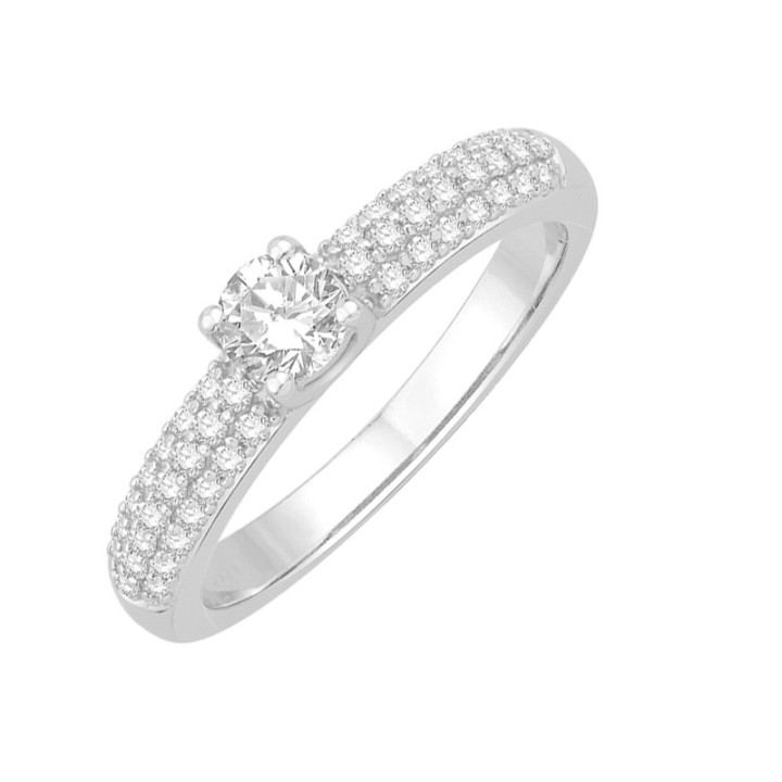 Alemao - Solitaire or blanc et diamant 0.41ct