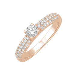 Alemao - Solitaire or rose et diamant 0.41ct