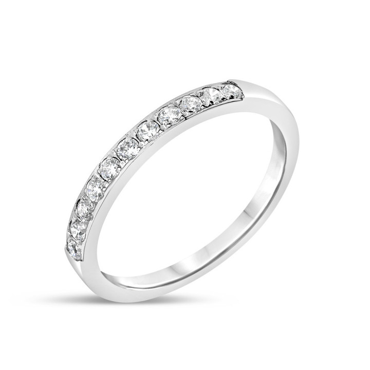 Jaoline - Alliance or blanc et diamant 0.25ct