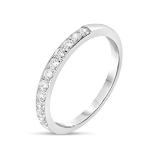 Jaoline - Alliance or blanc et diamant 0.30ct