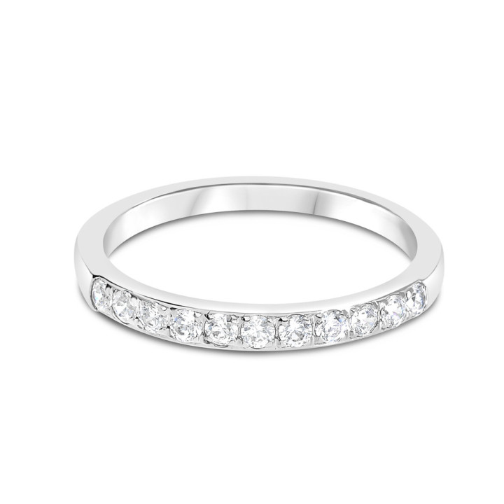 Jaoline - Alliance or blanc et diamant 0.30ct