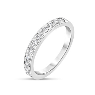 Jaoline - Alliance or blanc et diamant 0.50ct