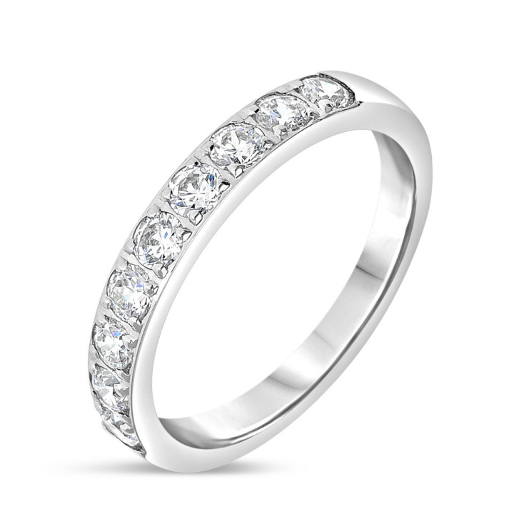 Jaoline - Alliance or blanc et diamant 0.63ct