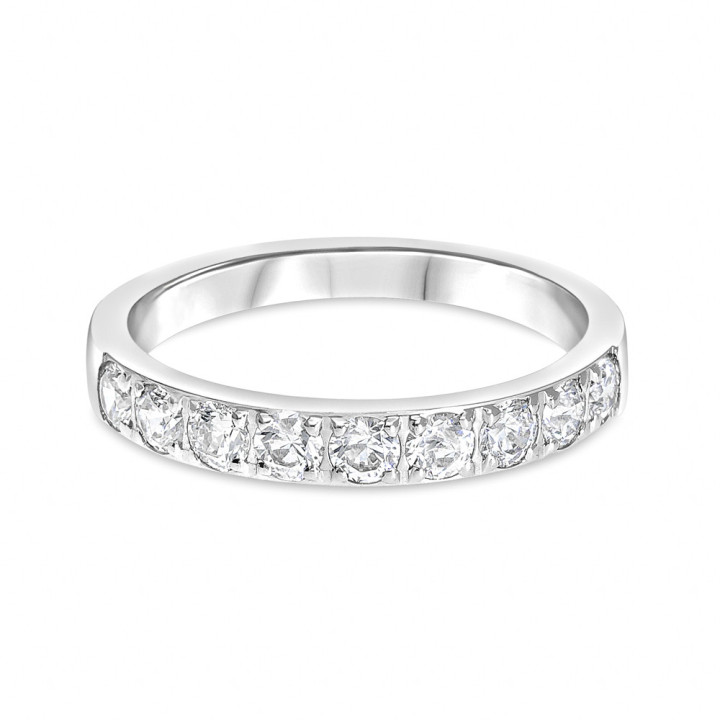 Jaoline - Alliance or blanc et diamant 0.63ct