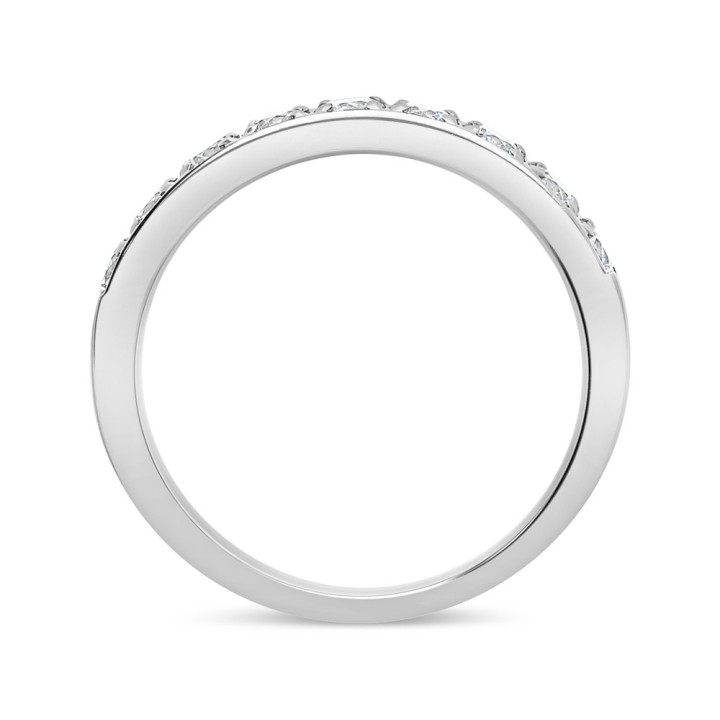 Jaoline - Alliance or blanc et diamant 0.63ct