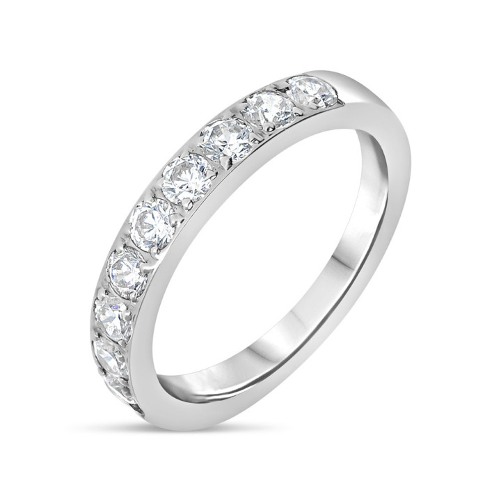 Jaoline - Alliance or blanc et diamant 0.77ct