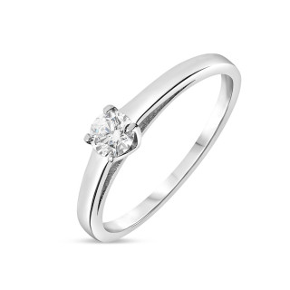Jaoline - Solitaire or blanc et diamant 0.15ct