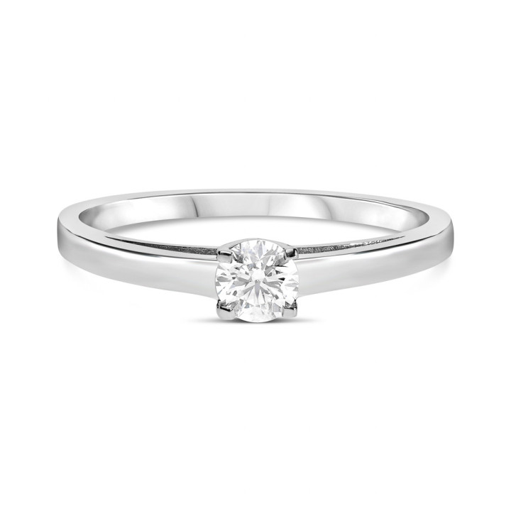 Jaoline - Solitaire or blanc et diamant 0.25ct