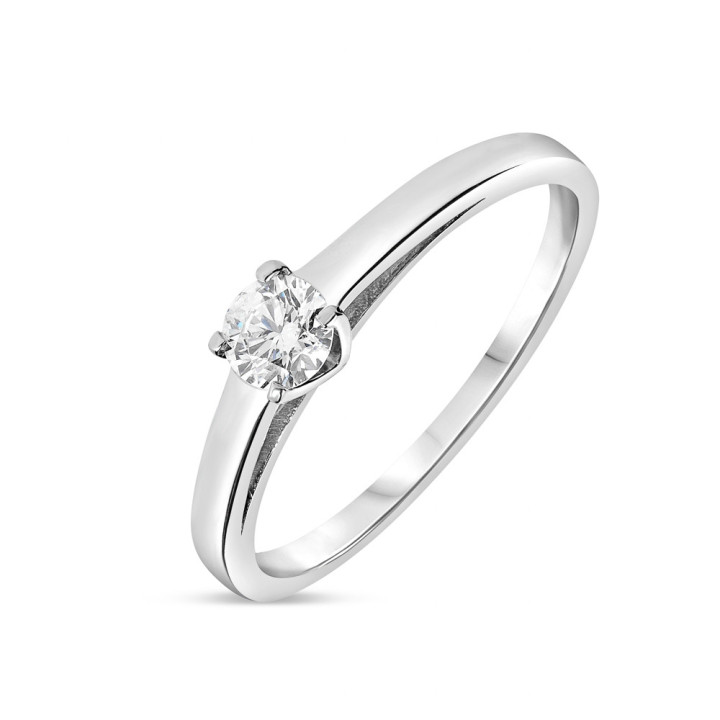 Jaoline - Solitaire or blanc et diamant 0.40ct