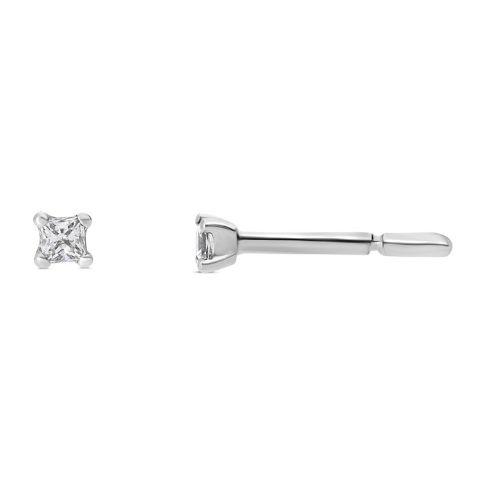 Zoe - Boucles d'oreilles or blanc et diamant 0.06ct
