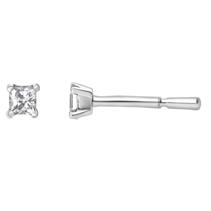 Zoe - Boucles d'oreilles or blanc et diamant 0.11ct