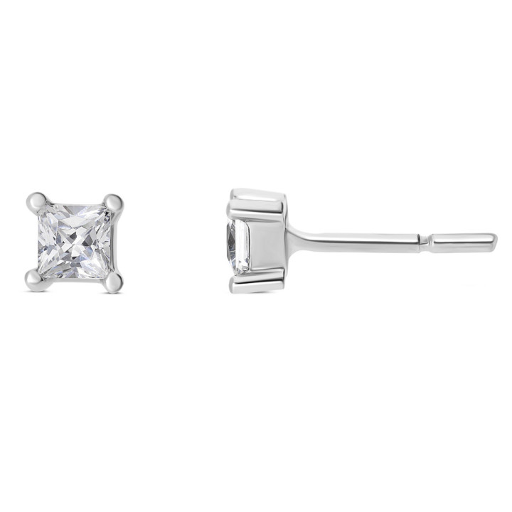 Zoe - Boucles d'oreilles or blanc et diamant 0.30ct