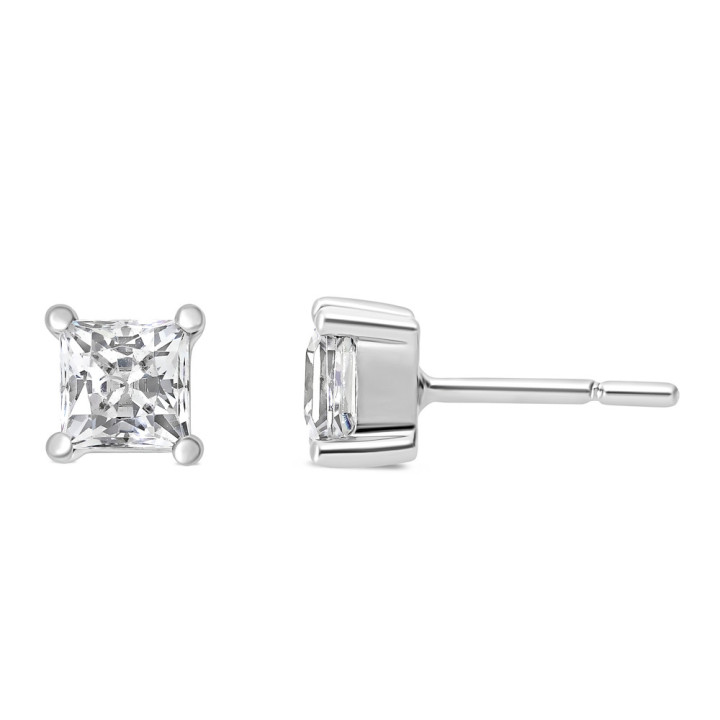 Zoe - Boucles d'oreilles or blanc et diamant 0.80ct