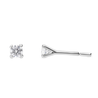 Zoe - Boucles d'oreilles or blanc et diamant 0.15ct