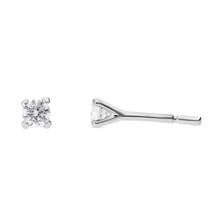 Zoe - Boucles d'oreilles or blanc et diamant 0.15ct