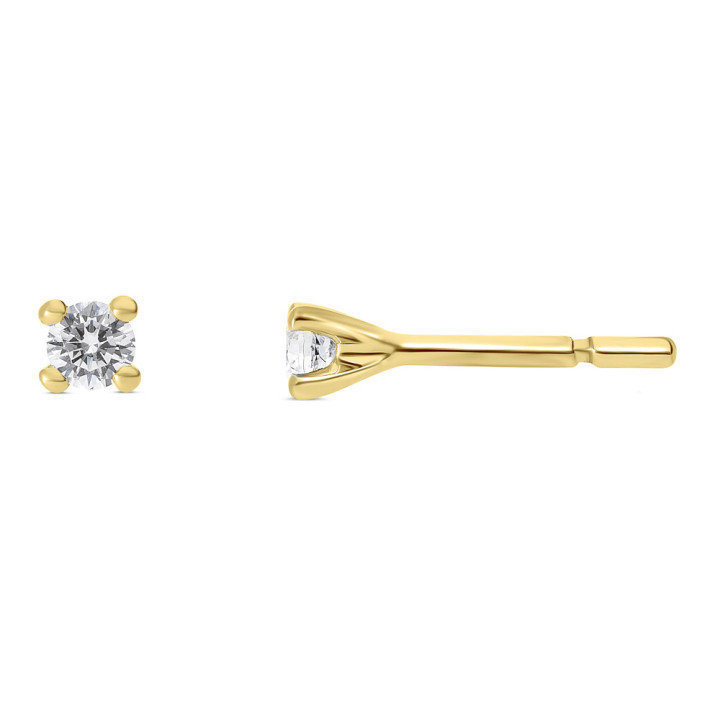 Zoe - Boucles d'oreilles or jaune et diamant 0.11ct