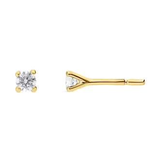 Zoe - Boucles d'oreilles or jaune et diamant 0.15ct
