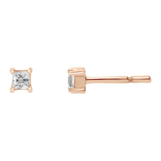 Zoe - Boucles d'oreilles or rose et diamant 0.15ct