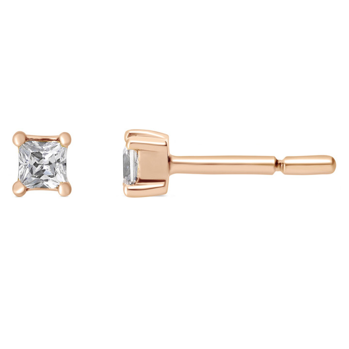 Zoe - Boucles d'oreilles or rose et diamant 0.20ct