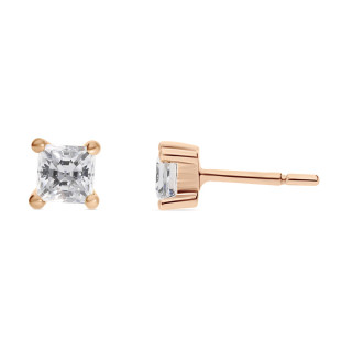 Zoe - Boucles d'oreilles or rose et diamant 0.50ct