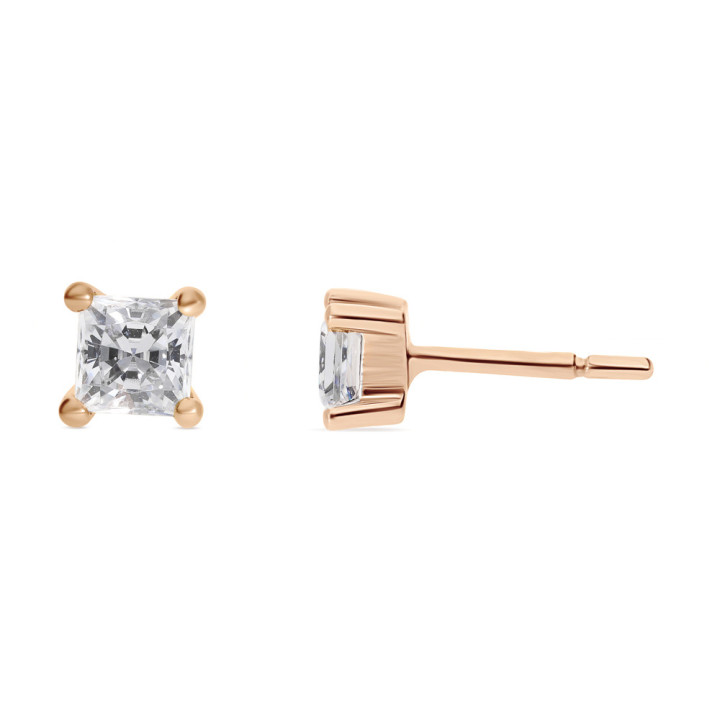 Zoe - Boucles d'oreilles or rose et diamant 0.50ct