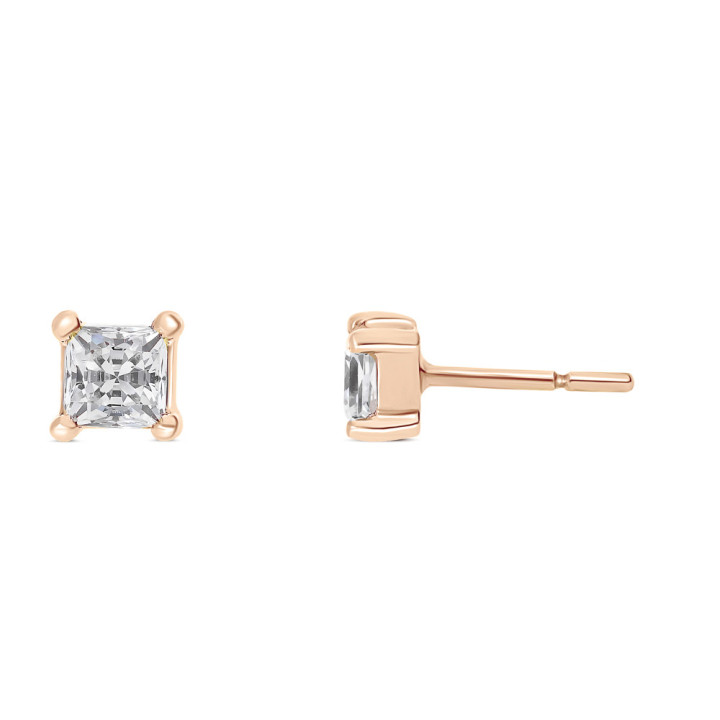 Zoe - Boucles d'oreilles or rose et diamant 0.60ct