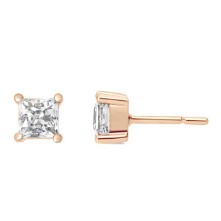 Zoe - Boucles d'oreilles or rose et diamant 0.80ct