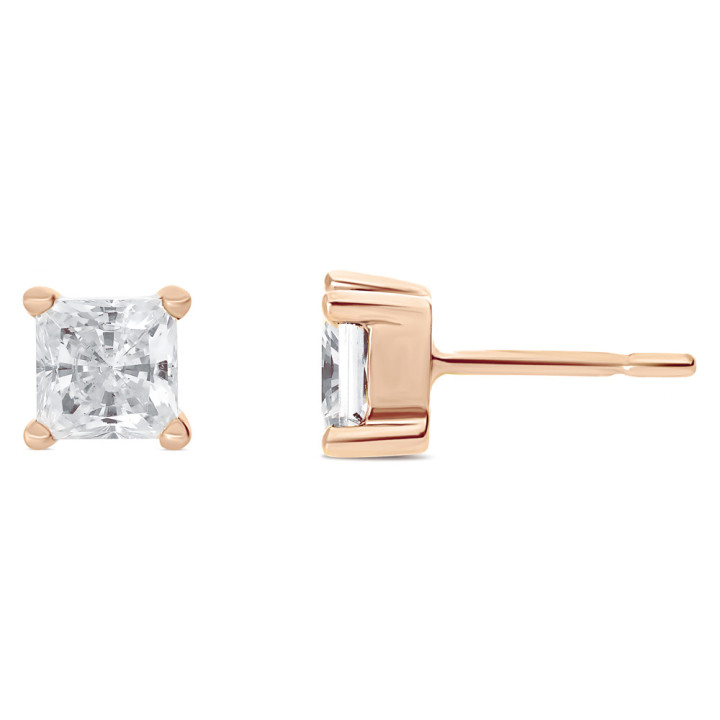 Zoe - Boucles d'oreilles or rose et diamant 1.00ct