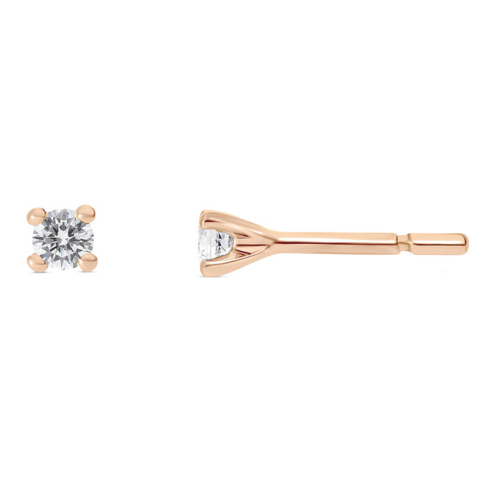 Zoe - Boucles d'oreilles or rose et diamant 0.11ct