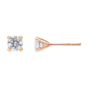 Zoe - Boucles d'oreilles or rose et diamant 0.40ct