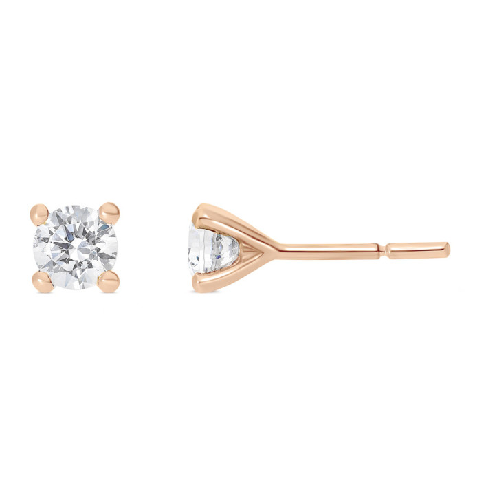 Zoe - Boucles d'oreilles or rose et diamant 0.50ct