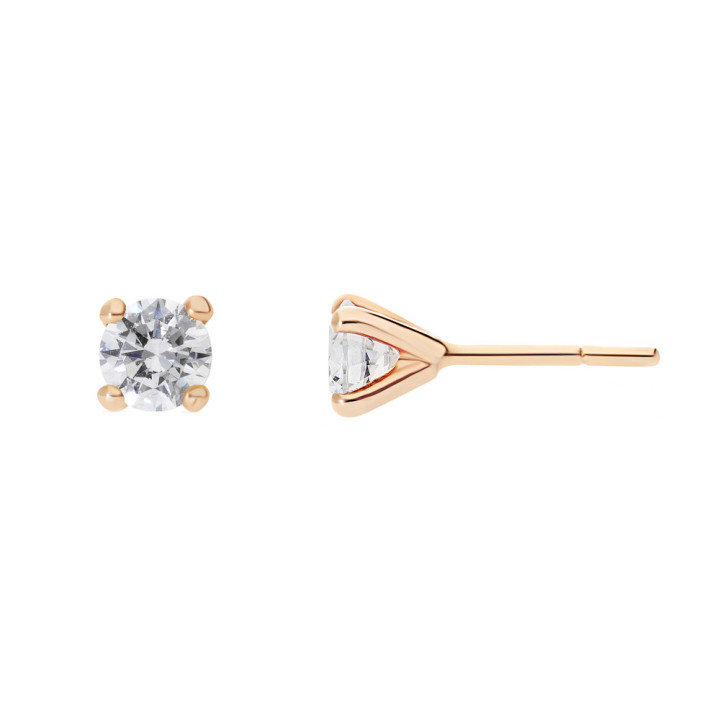 Zoe - Boucles d'oreilles or rose et diamant 0.60ct