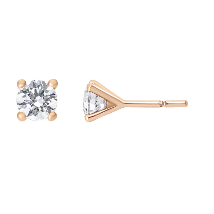 Zoe - Boucles d'oreilles or rose et diamant 0.80ct
