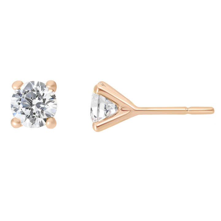 Zoe - Boucles d'oreilles or rose et diamant 1.00ct