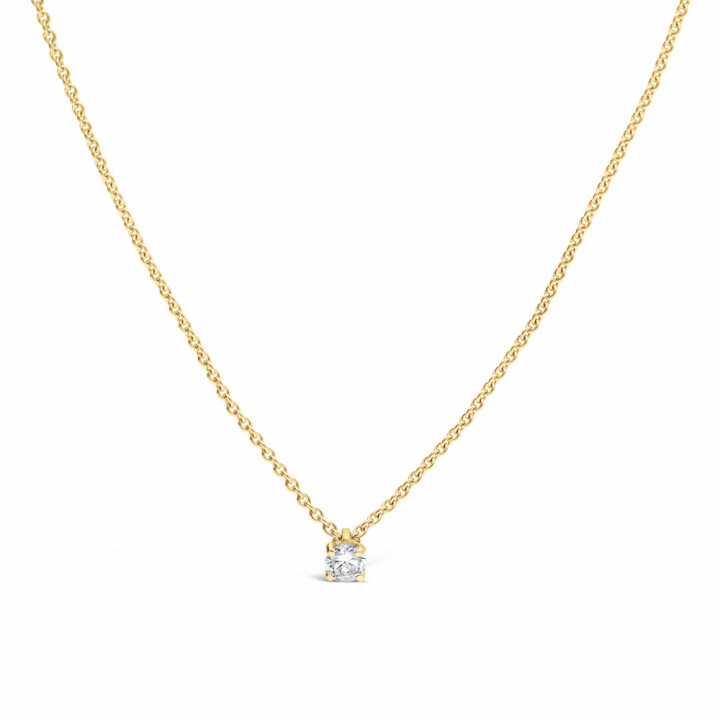 Zoe - Collier or jaune et diamant 0.15ct