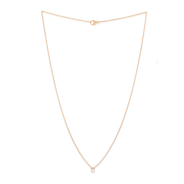 Zoe - Collier or rose et diamant 0.10ct