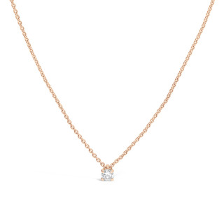 Zoe - Collier or rose et diamant 0.15ct