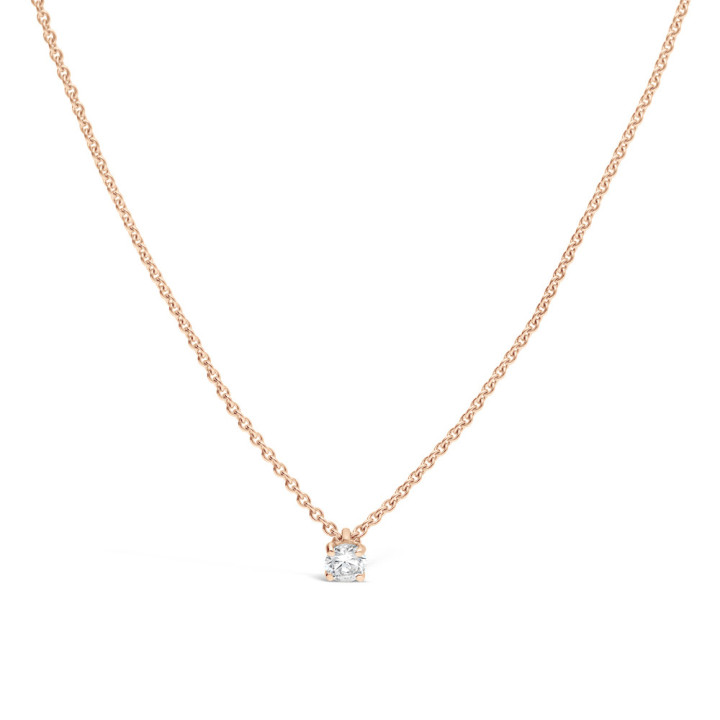 Zoe - Collier or rose et diamant 0.15ct