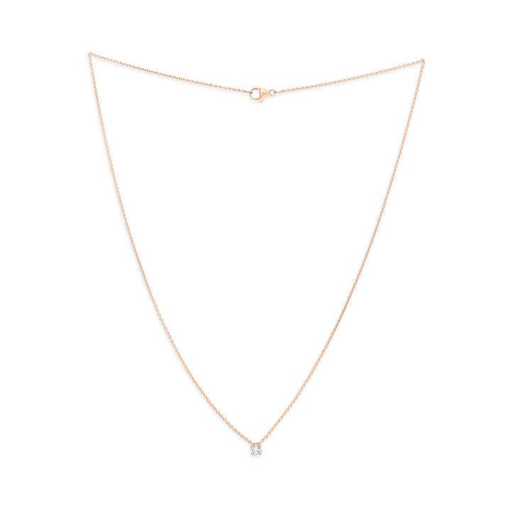 Zoe - Collier or rose et diamant 0.20ct
