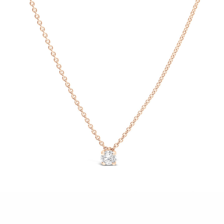 Zoe - Collier or rose et diamant 0.50ct