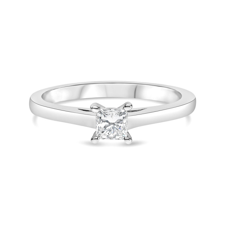 Zoe - Solitaire or blanc et diamant 0.30ct