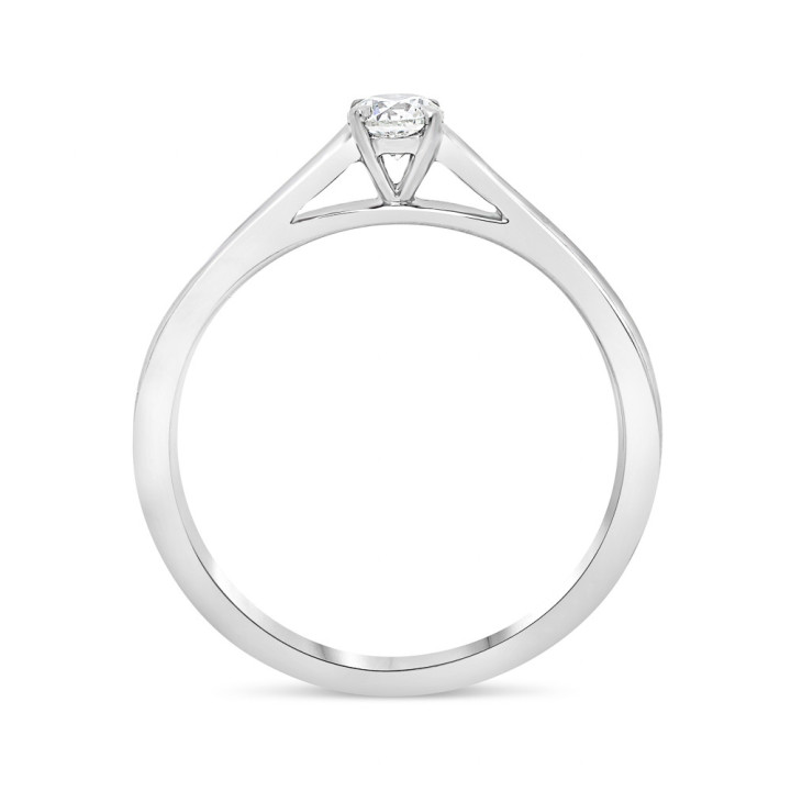 Zoe - Solitaire or blanc et diamant 0.50ct