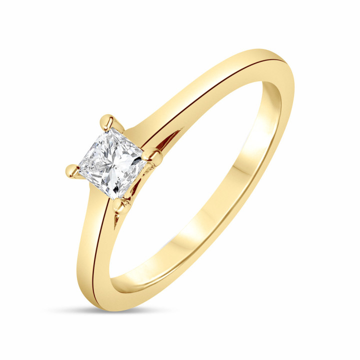 Zoe - Solitaire or jaune et diamant 0.20ct