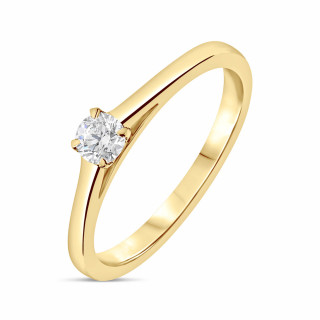 Zoe - Solitaire or jaune et diamant 0.15ct