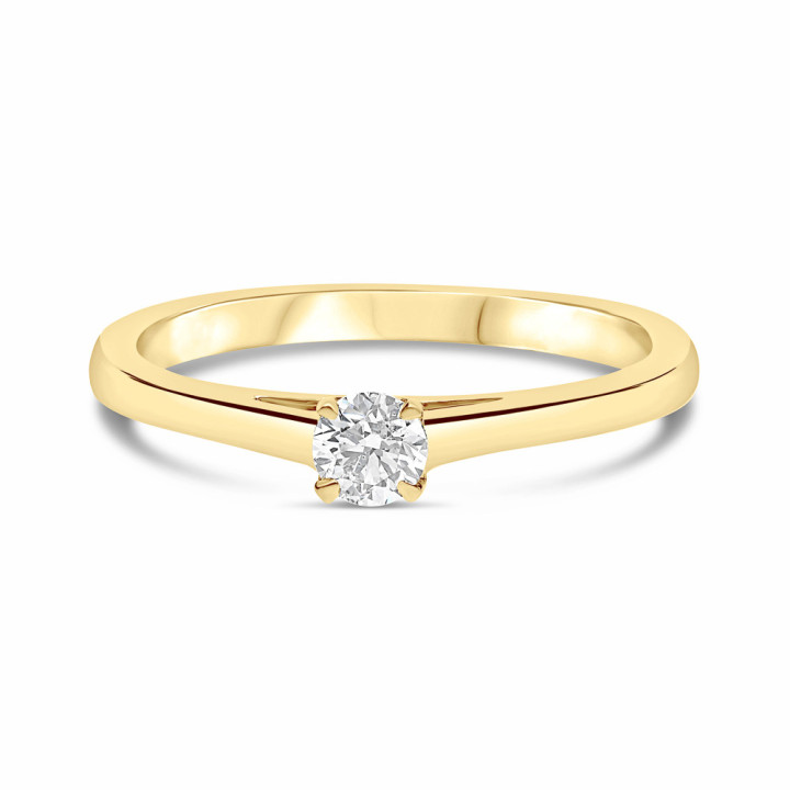 Zoe - Solitaire or jaune et diamant 0.40ct