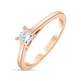 Zoe - Solitaire or rose et diamant 0.40ct