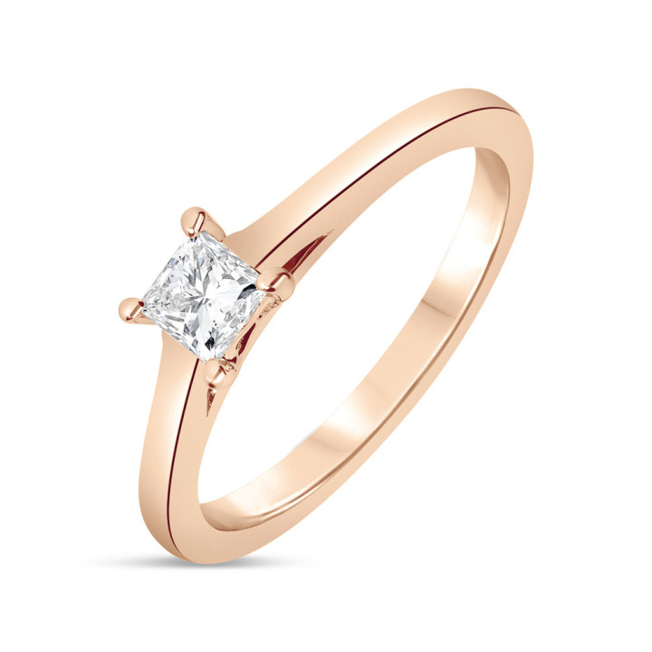Zoe - Solitaire or rose et diamant 0.50ct