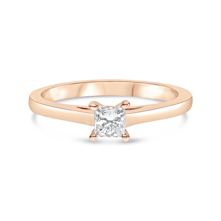 Zoe - Solitaire or rose et diamant 0.50ct