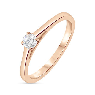 Zoe - Solitaire or rose et diamant 0.20ct