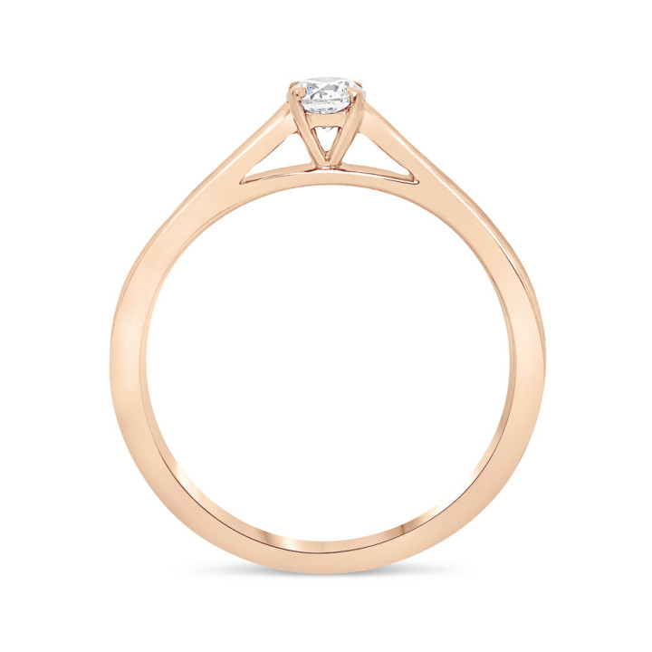 Zoe - Solitaire or rose et diamant 0.33ct